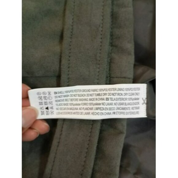 Forever 21 Olive Green Faux Suede Moto Jacket With Zipper Pockets & Belt Size L - Picture 6 of 12